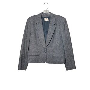 Vtg Pendleton Virgin Wool One Button Blazer Women's 10 Lined Preppy Academia USA